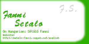 fanni setalo business card